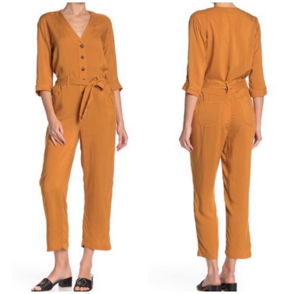 ☀️HUNTER GREEN BUTTON DOWN JUMPSUIT - Picture 4 of 7
